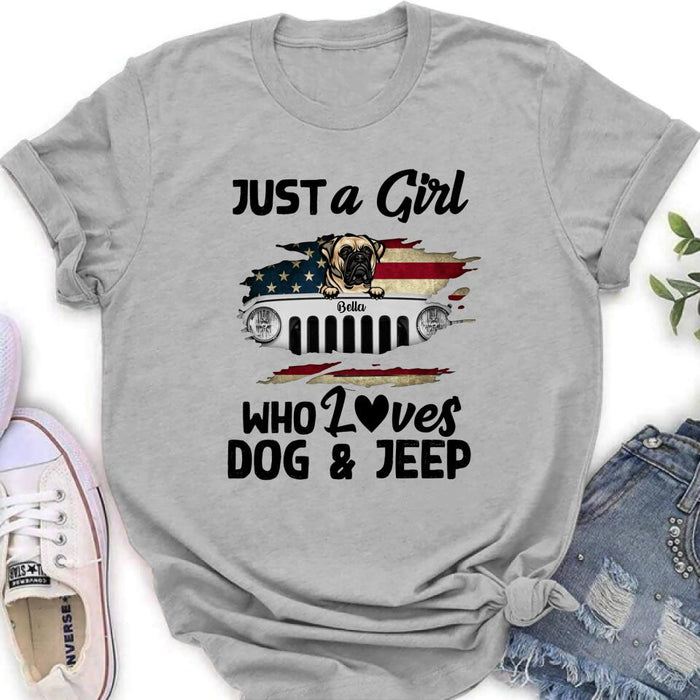 Custom Personalized Dog & Off-road T-shirt - Up to 4 Dogs - Best Gift For Dog Lovers - Just A Girl Who Loves Dog - TV290I