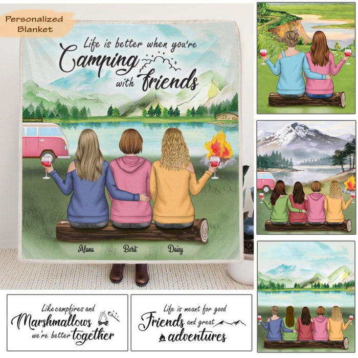 Personalized Camping Flleece - Best Gift For Camping Lovers, Friends - We Are More Than Just Camping Friends