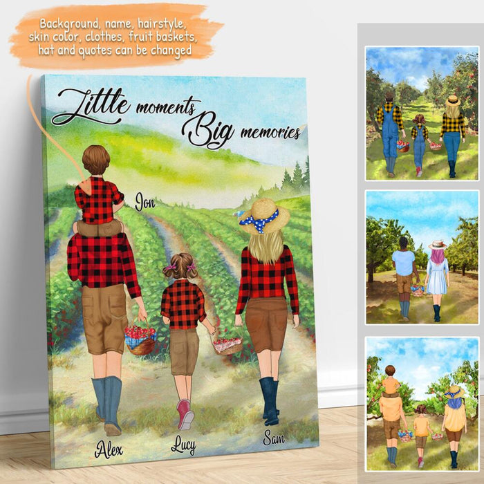 Personalized Family Picking Fruits in Summer Weekend/Summer Holiday - Canvas - Best Gift for Family/Couple - Little moments Big memories - IEIGLG