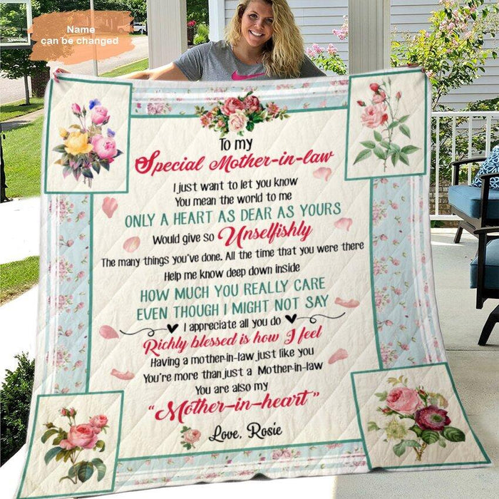 Personalized Mother-in-law Fleece Blankets - Best gift for Mother's day - Only A Heart As Dear As Yours - KE3RBB