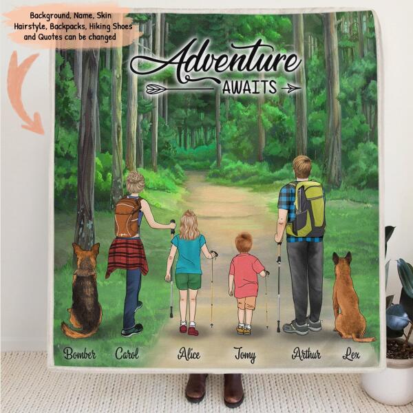 Personalized Forest Trails/Hiking in the Woods Fleece Blanket/ Quilt Blanket - Best Gift For Family/Couple/Friends - Adventure Awaits - IXMB7Q