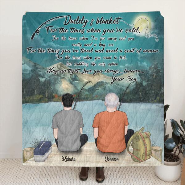 Personalized Fishing Father and Son Blanket - Gift for Father's Day from Son to Father