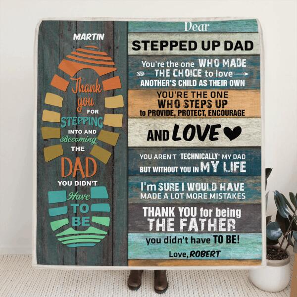 Custom Personalized Father's Day Blanket - Best Gift For Father's Day - Gift From Son/Daughter to Stepped Dad - 807MSB