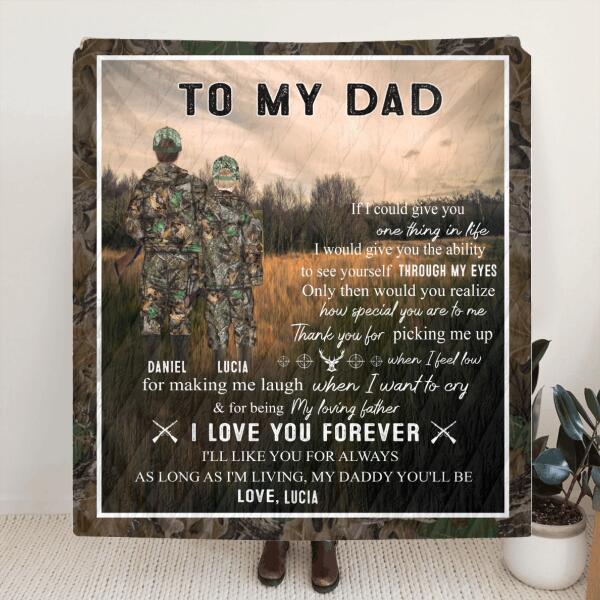 Personalized Hunting Father & Kid Blanket - Best Gift For Father's Day - My Loving Father - Q46PNT