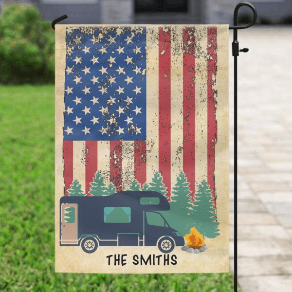 Custom Personalized Camper Garden Flag - Best Gift For Family - Family Name Personalized Banner