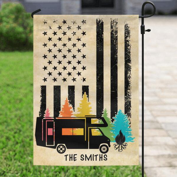 Custom Personalized Camping Flag Sign - Best Gift For Family - Personalized Garden Flag
