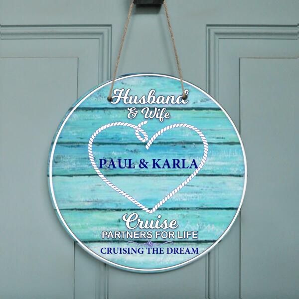 Custom Personalized Shipmates Door Sign - Best Gift For Family/Couple - Husband & Wife Cruise Partners For Life - 5GHCIP