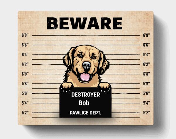 Personalized Dog Crimes Canvas - Dog's Fault with up to 3 Dogs - F4VL7Q