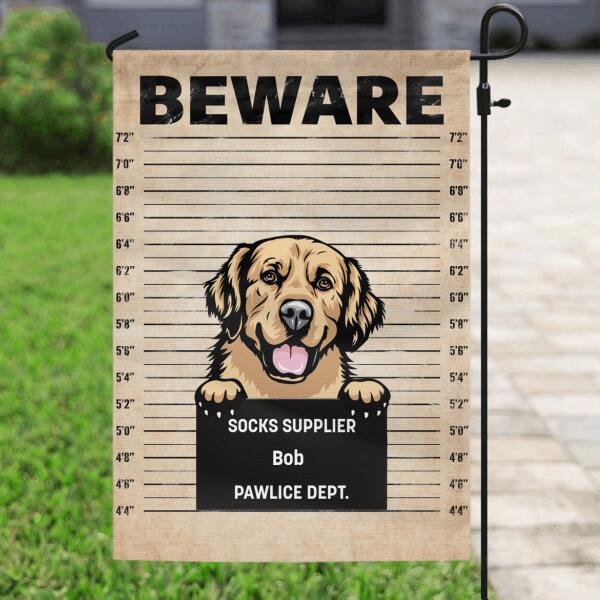 Custom Personalized Dog Crimes Garden Flag - Dog's Fault with up to 2 Dogs - Socks Supplier - F4VL7Q