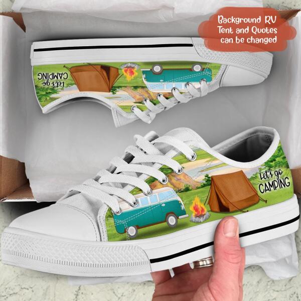 Custom Personalized Camping Sneakers - Best Gift For Camping Lovers - Let's Go Camping - J0HKN6
