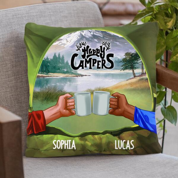 Custom Personalized In Tent View Pillow Cover - Best Gift Idea For Couple/Camping Lovers - Happy Campers - 619Z6N