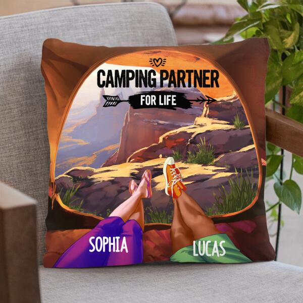Custom Personalized In Tent View Pillow Cover - Best Gift Idea For Couple/Camping Lovers - Camping Partner For Life - 619Z6N