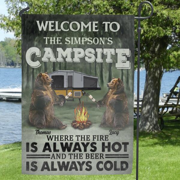 Custom Personalized Bear Camping Flag - Best Gift For Camping Lovers - Welcome to The Simpsons Campsite - FVNHR8