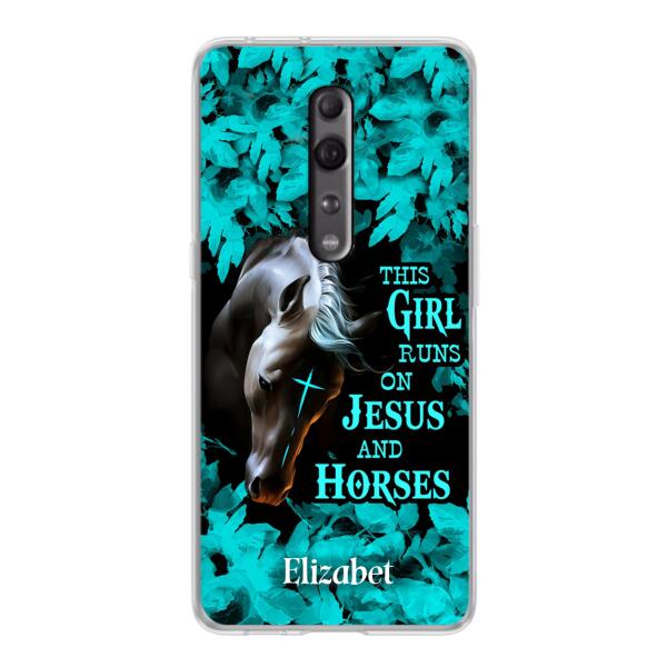Custom Personalized Horse Girl Phone case - Case For Xiaomi, Huawei And Oppo - This Girl Runs On Jesus And Horses
