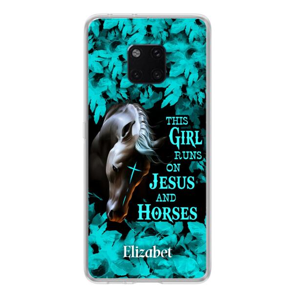Custom Personalized Horse Girl Phone case - Case For Xiaomi, Huawei And Oppo - This Girl Runs On Jesus And Horses