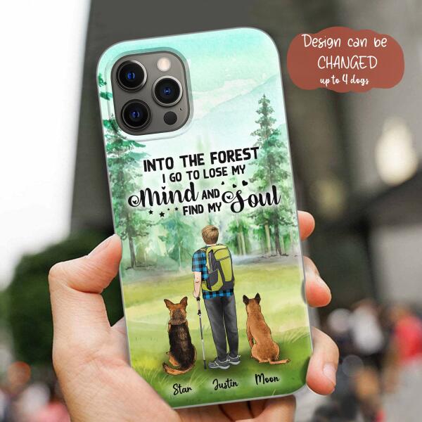 Custom Personalized Solo Trekking Woods  With Pets Phone Case - Upto 4 Pets - Case For iPhone and Samsung - 6CIAJ9