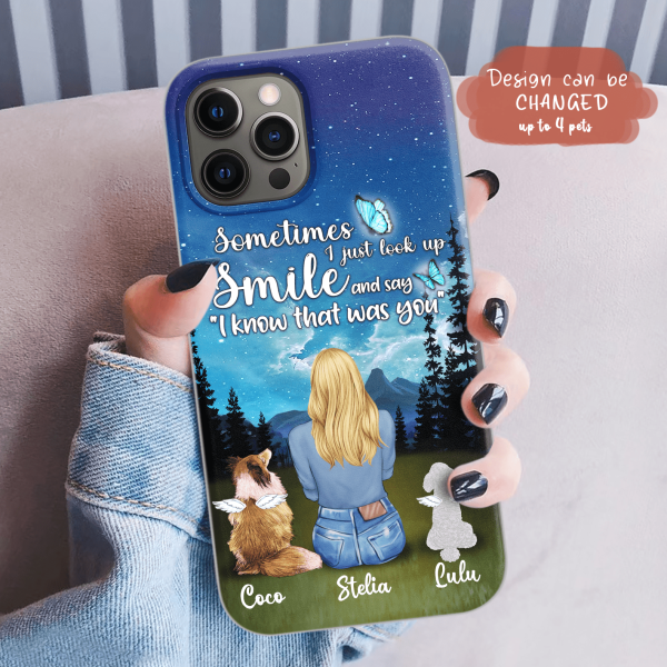 Custom Personalized Lost Pet Mom Phone Case - Girl With Upto 4 Pets - Phone Case For iPhone and Samsung - PU2YLV