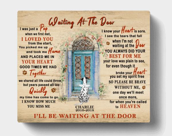 Personalized Lost Dog Canvas - Waiting At The Door - Best Memorial Gift For Dog Lovers - 4UYZMS