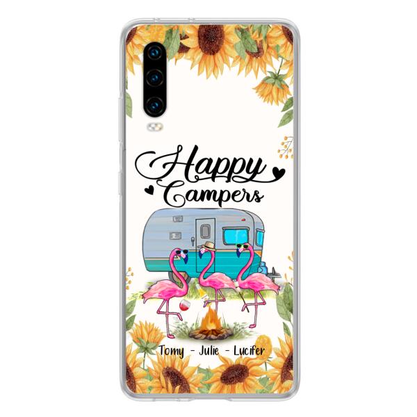 Custom Personalized Camping Flamingo Phone Case - Happy Campers - For Xiaomi, Oppo And Huawei Phone Case - JLDWNZ