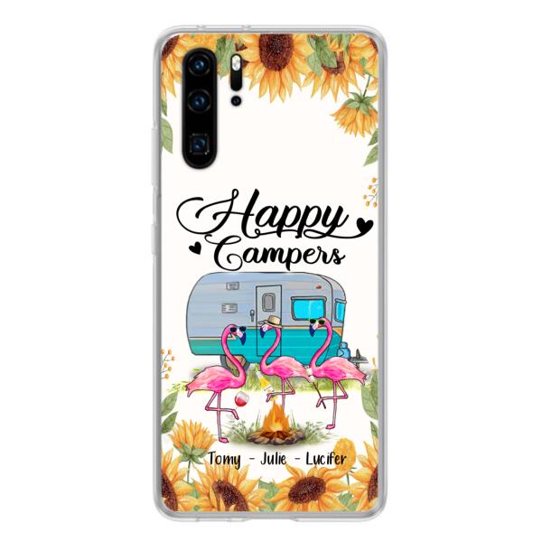 Custom Personalized Camping Flamingo Phone Case - Happy Campers - For Xiaomi, Oppo And Huawei Phone Case - JLDWNZ