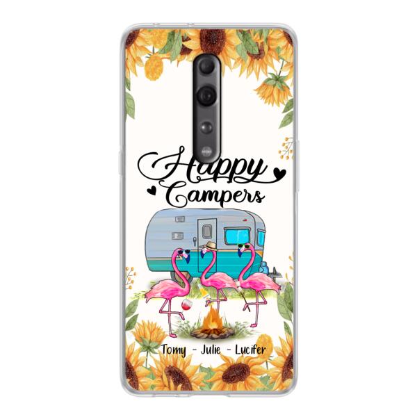 Custom Personalized Camping Flamingo Phone Case - Happy Campers - For Xiaomi, Oppo And Huawei Phone Case - JLDWNZ