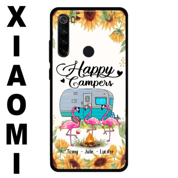 Custom Personalized Camping Flamingo Phone Case - Happy Campers - For Xiaomi, Oppo And Huawei Phone Case - JLDWNZ