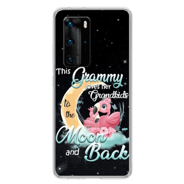 Custom Personalized Grandma Flamingo Phone Case - This Grammy Loves Her Grandkids To The Moon And Back - For Xiaomi, Oppo And Huawei Phone Case - HWDFYR