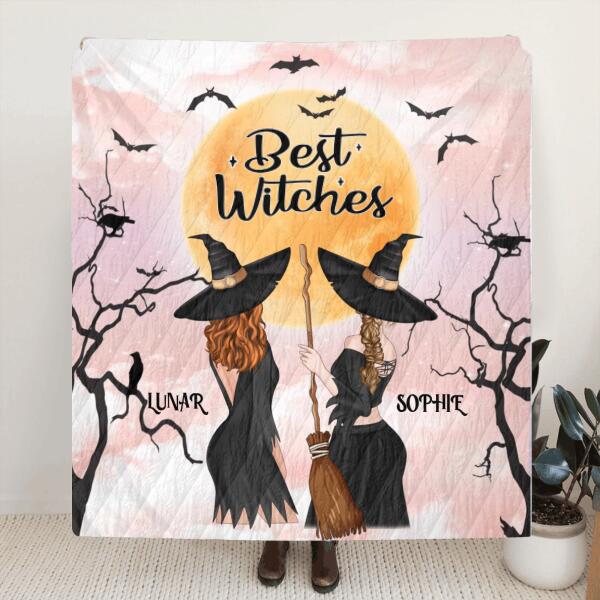 Custom Personalized Witches Quilt/ Fleece Blanket - Halloween Gift For Friends/Wiccan Decor - Best Witches