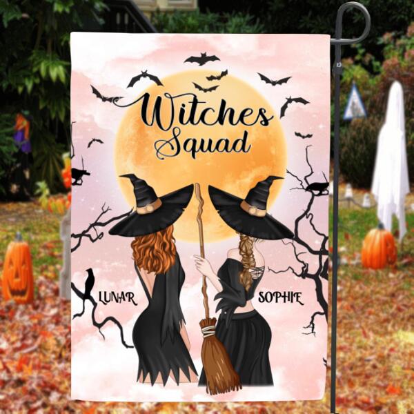 Custom Personalized Witches Flag Sign - Halloween Gift For Friends/Wiccan Decor/Pagan Decor - Witches Squad