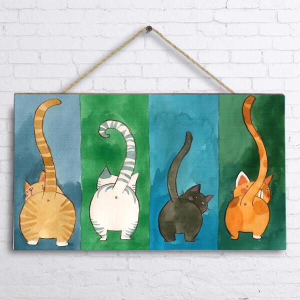 Cat Butt Door Sign - Best Gift For Cat Lover