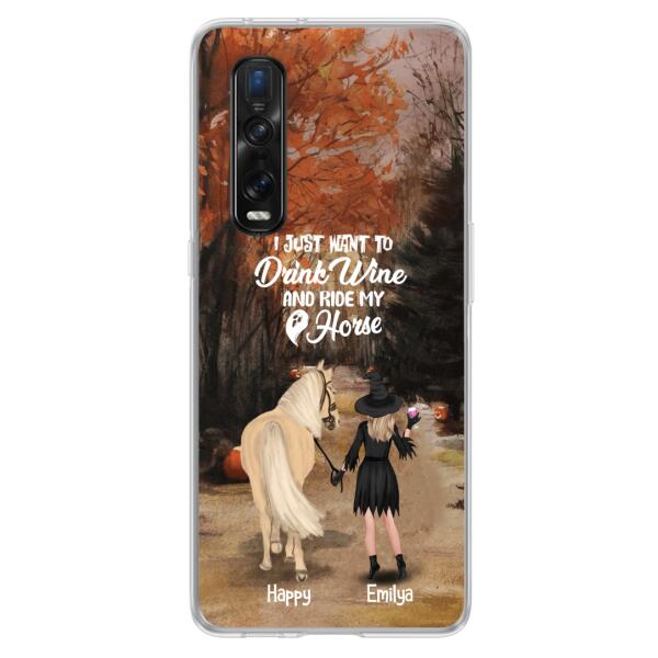 Custom Personalized Horse Witch Phone Case - Halloween Gift For Horse Lover - Drink Wine And Rise My Horse - Case For Xiaomi, Oppo And Huawei- EQRIYV