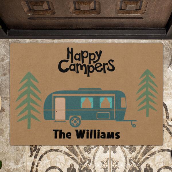 Custom Personalized Camping Doormat - Best Gift for Camping Lovers - Happy Campers - OFAWC7