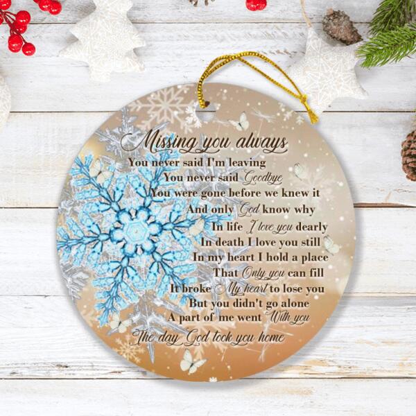 Personalized Remembrance Ornament - Best Memorial Gift - Missing You Always - GTWDM6