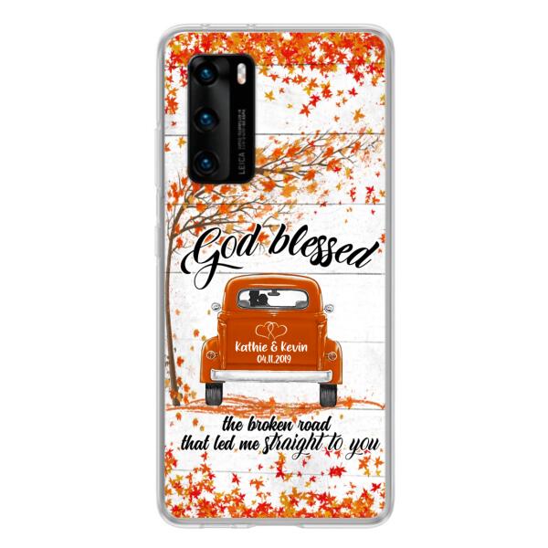 Custom Personalized Couple Phone Case - Best Gift For Couple - God Blessed The Broken Road That Led Me Straight To You - Case For Xiaomi, Oppo And Huawei