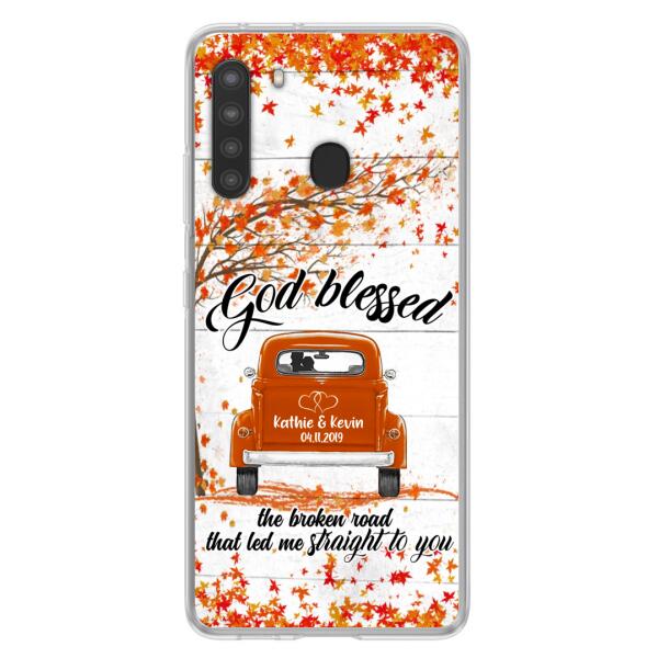 Custom Personalized Couple Phone Case - Best Gift For Couple - God Blessed The Broken Road That Led Me Straight To You - Case For Iphone And Samsung