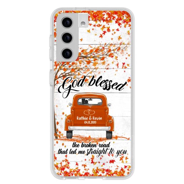 Custom Personalized Couple Phone Case - Best Gift For Couple - God Blessed The Broken Road That Led Me Straight To You - Case For Iphone And Samsung