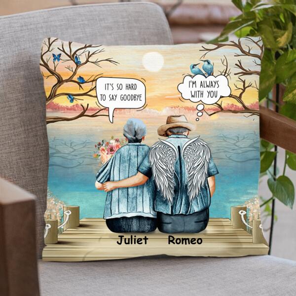 Custom Personalized Old Couple Pillow - Best Gift Idea For Grandparents/Couple - It's So Hard To Say Goodbye