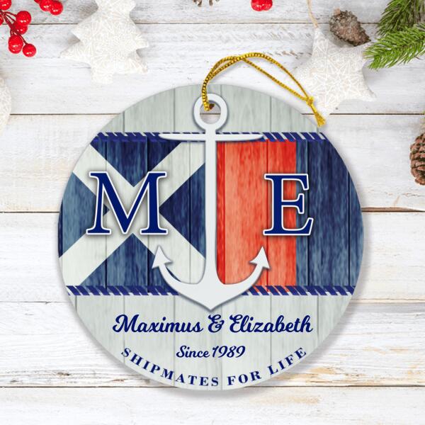 Custom Personalized Nautical Ornament - Best Gift For Couple - Shipmates For Life