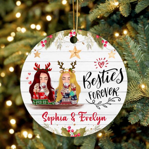 Custom Personalized Xmas Besties Ornament - Best Gift For Friends - Merry Christmas