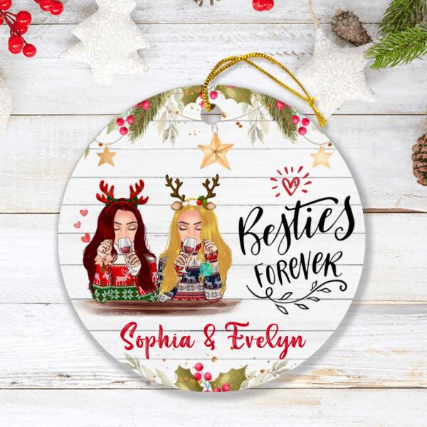 Custom Personalized Xmas Besties Ornament - Best Gift For Friends - Merry Christmas