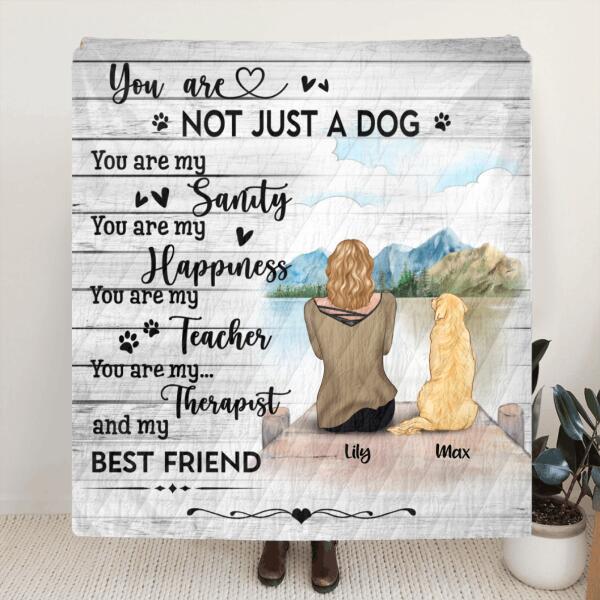 Custom Personalized Dog Mom Quilt/ Fleece Blanket - Best Gift For Dog Lovers - You Are Not Just A Dog - TBZX4U