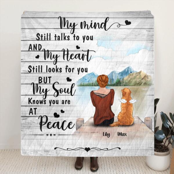 Custom Personalized Dog Mom Quilt/ Fleece Blanket - Best Gift For Dog Lovers - My Mind Still Talks To You - TBZX4U