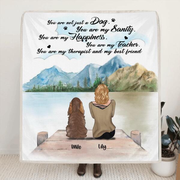 Custom Personalized Dog Mom Quilt/ Fleece Blanket  - Upto 5 Dogs - Best Gift For Dog Lovers - You Are My Best Friend - TBZX4U