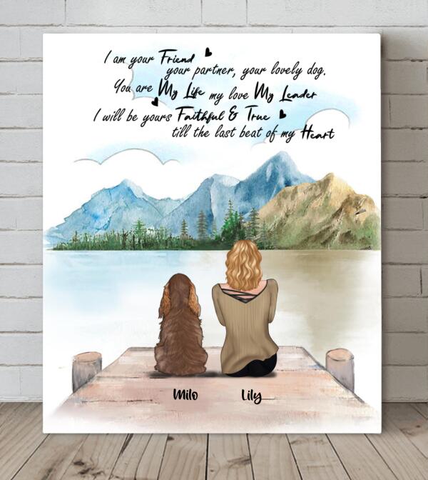 Custom Personalized Dog Mom Canvas - Upto 5 Dogs - Best Gift For Dog Lovers - Till The Last Beat Of My Heart - TBZX4U