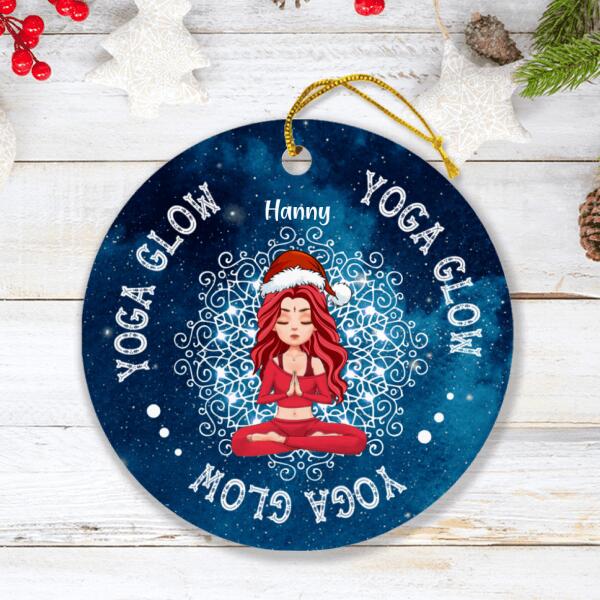 Custom Personalized Christmas Yoga Circle/Rectangle Ornament - Best Gift For Yoga Lovers