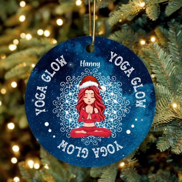 Custom Personalized Christmas Yoga Circle/Rectangle Ornament - Best Gift For Yoga Lovers