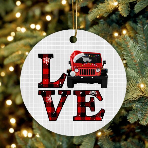 Custom Personalized Love Off - Road Car Ornament