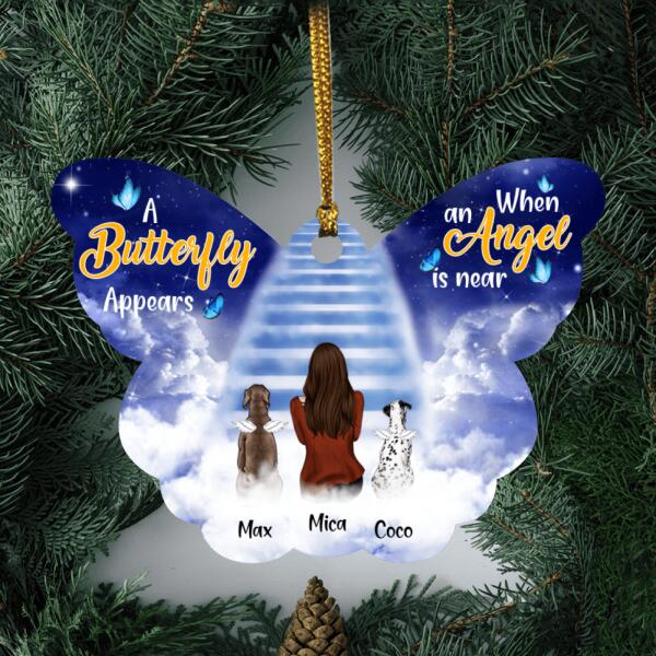 Personalized Memorial Butterfly Ornament - Up to 5 Pets - Christmas Gift Idea For Dog/Cat 
Lovers - A Butterfly Appears When An Angel Is Near