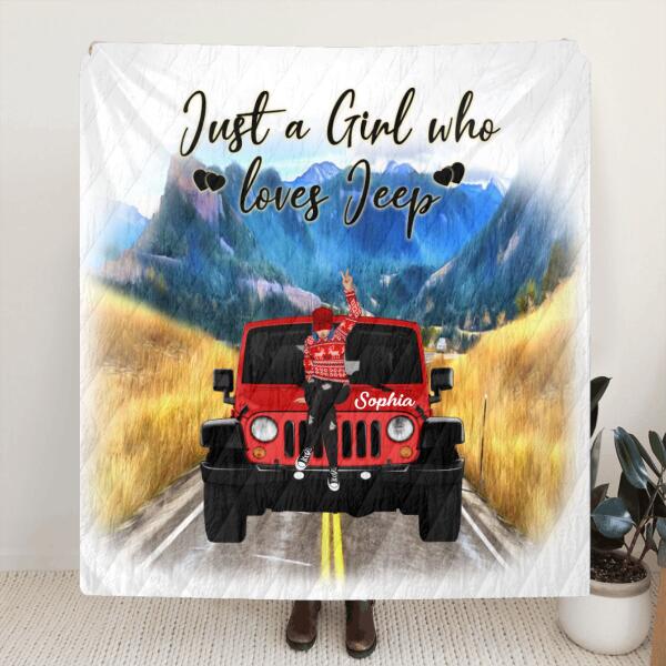 Custom Personalized Off - Road Girl Pillow Cover/Quilt/ Fleece Blanket