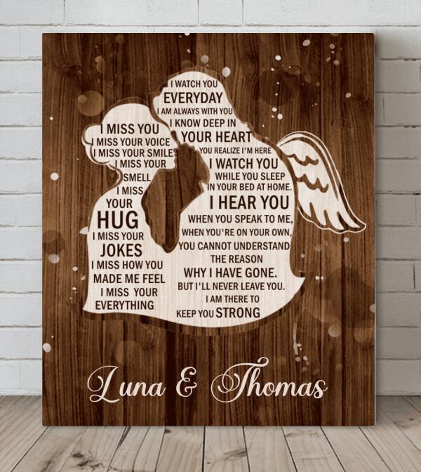 Custom Personalized I Miss Your Voice Memorial Canvas - Memorial Gift Idea For Couple